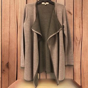 Lineamaglia Italian Wool Blend Draped Open Cardigan Sweater Women’s M Medium EUC